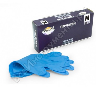 Aviora перчатки нитриловые high risk, 12 гр., m, 50шт. в уп. 402-662