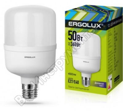 Ergolux LED-hw-50w-e40-6k эл.лампа светодиодная 50вт переходник e27/e40 13556