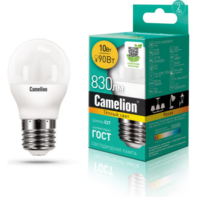 Светодиодная лампа Camelion LED10-G45/830/E27 13566