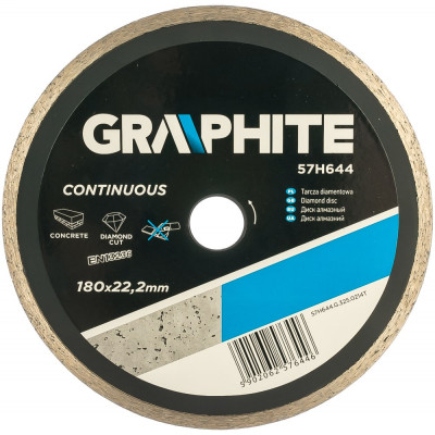 Graphite диск алмазный, 18x22.2 мм, сплошной 57h644