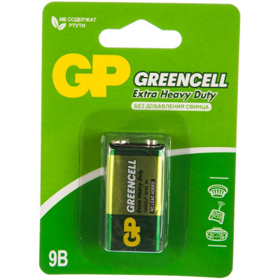 Батарейка GP Greencell 6F22 бл. 1604G-BC1/1604G-CR1