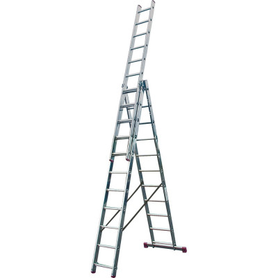 Алюминиевая трехсекционная лестница Krause Corda 3х11 010421
