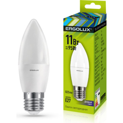 Светодиодная лампа Ergolux LED-C35-11W-E27-6K Свеча 13623