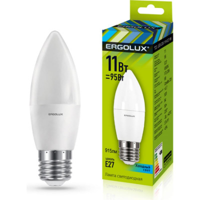 Светодиодная лампа Ergolux LED-C35-11W-E27-4K Свеча 13622