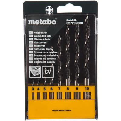 Metabo набор сверл по дереву 8 шт. 3-10 мм 627202000