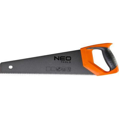 Neo tools ножовка по дереву, 500 мм, 7tpi, ptfe 41-021