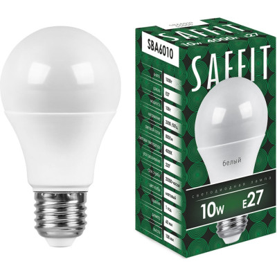Светодиодная лампа SAFFIT E27 10W 4000K SBA6010 55005
