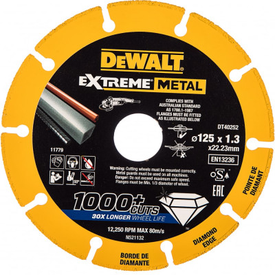 Отрезной алмазный диск по металлу Dewalt DT40252