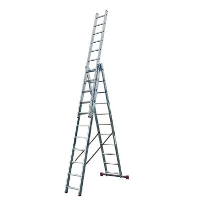 Алюминиевая трехсекционная лестница Krause Corda 3х11 013422