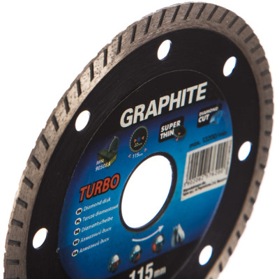 Graphite диск алмазный, 115x22.2 мм, turbo, ультра тонкий 57h620