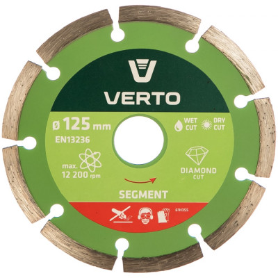 Verto диск алмазный, 125x22.2мм, сегментный, 61h3s5