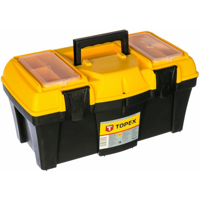 Topex ящик для инструмента с органайзерами, пластмассовая рукоятка, пластмассовые защелки 79r125