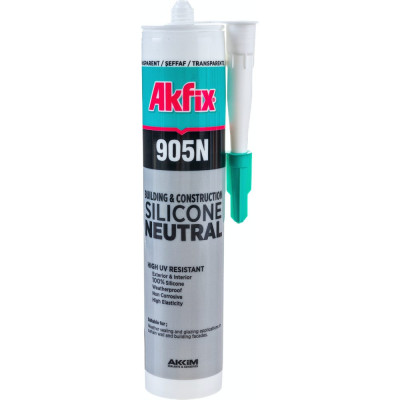 Akfix нейтральный силиконовый герметик 905n, прозрачный, 310 мл. sa511