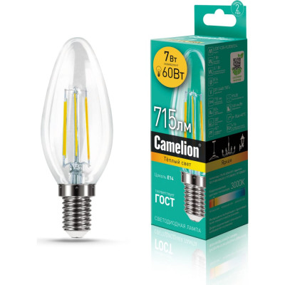 Светодиодная лампа Camelion LED7-C35-FL/830/E14 13452