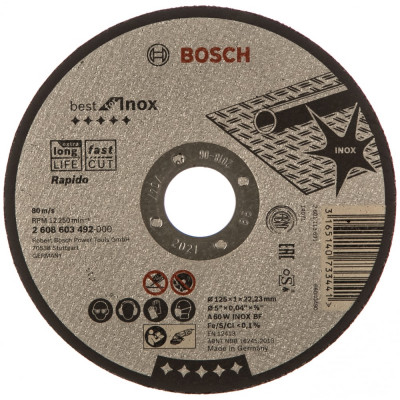 Bosch отрез круг best по нерж 125x1,0, прям 2608603492