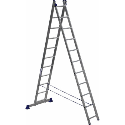 Алюмет лестница двухсекционная универсальная алюминиевая. серия h2 5211