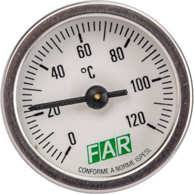 Far термометр 0-120c, зонд 36 мм,o 40 мм, торцевое соединение 3/8