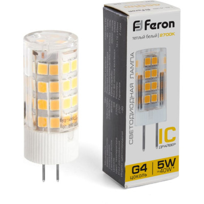 Светодиодная лампа FERON LB-432 5W 230V G4 2700K 25860