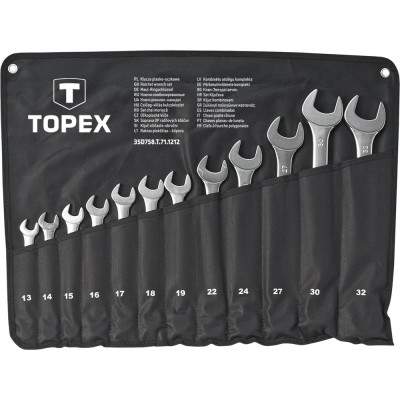 Topex ключи комбинированные, 13-32 мм, набор 12 шт. 35d758