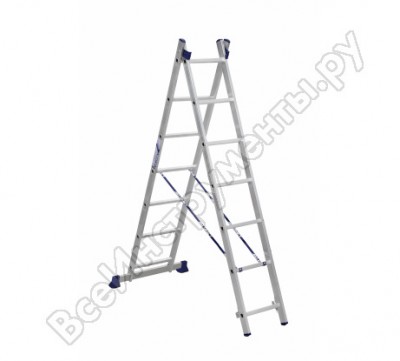 Алюмет лестница двухсекционная универсальная алюминиевая. серия h2 5207