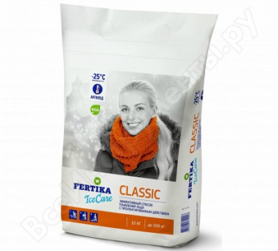 Fertika противогололедный реагент icecare classic, 10 кг f002556
