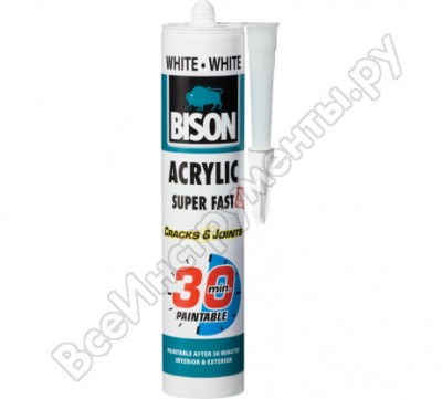 Bison герметик акриловый супербыстрый 30 мин acrylic 30 min white 300 ml 6306980