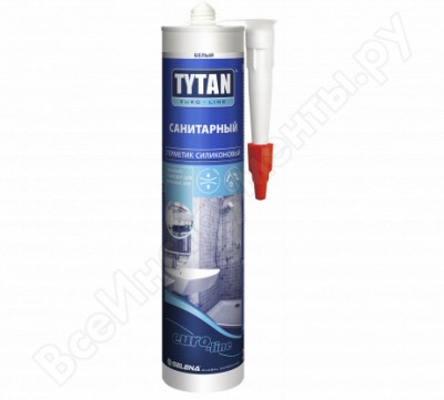 Tytan euro-line герметик силиконовый санитарный, белый 290мл 19793