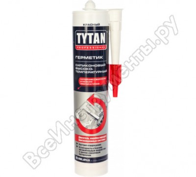 Tytan professional герметик силиконовый высокотемпературный, красный 310мл 19380
