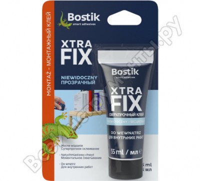 Bostik xtra fix сверхпрочный клей для внутр. работ прозрачный 55 мл 30611888