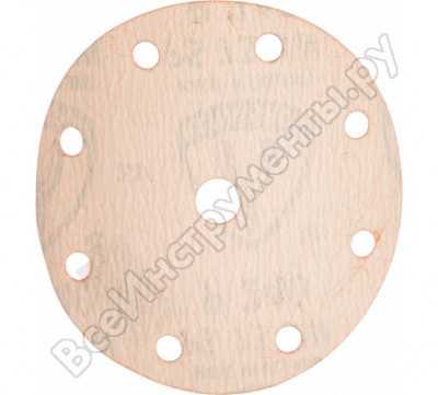 Klingspor шлиф-круг на липучке для обработки красок, лаков, шпаклевок с отверстиями ф150; р240; 8 отверстий 301213