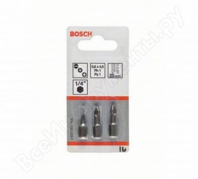 Bosch 3 бит ls/ph/pz 25 xh set 2607001765