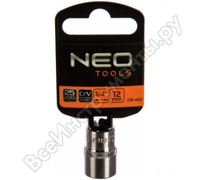 Neo tools головка сменная 6-гранная 1/4 12 мм 08-452
