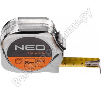 Neo tools рулетка, стальная лента 8 м x 25 мм, 67-148