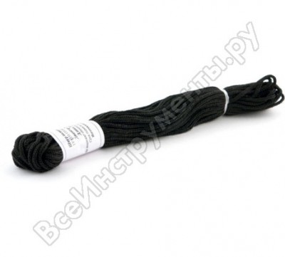 Tech-krep шнур плетеный пэ 3,5 мм, 16-пряд, черный, 30 м 140354