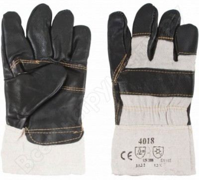 Рос перчатки рабочие кожаные, с мехом внутри, 10.5, цвета 12445