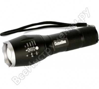 Camelion led5130 фонарь, черный, LED xml-t6, zoom, 5 реж 3xlr03 в компл., алюм.,откр. блис 13448