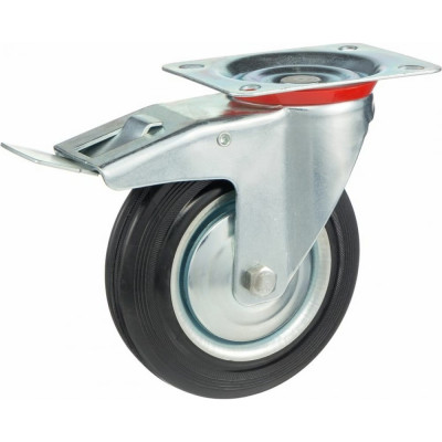 Стелла-техник колесо поворотное с тормозом d- 160мм, грузоподъемность 145кг, резина, 4003-160