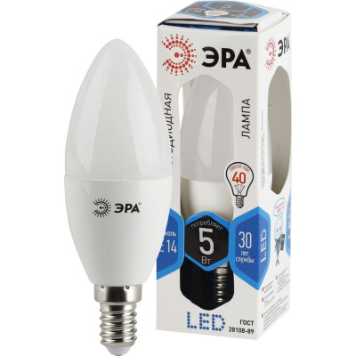 Светодиодная лампа ЭРА LED smd B35-5w-840-E14 Б0018872