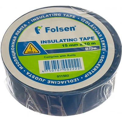 Folsen изоляционная лента 15мм x 10м, синяя 011502