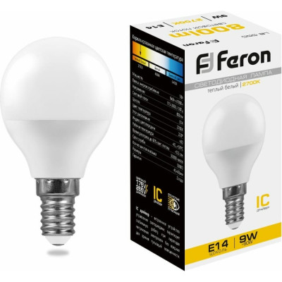 Светодиодная лампа FERON LB-550 9W 230V E14 2700K 25801