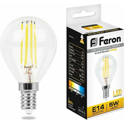 Светодиодная лампа FERON LB-61 5W 230V E14 2700K 25578