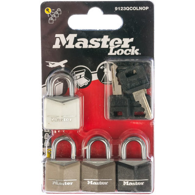 Masterlock комплект 4*навесной замок 9123eurqcolnop