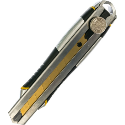 Inforce строительный нож 25 мм в металлическом корпусе с винтовым зажимом 06-02-13