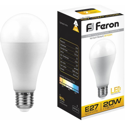 Светодиодная лампа FERON LB-98 20W 230V E27 2700K 25787