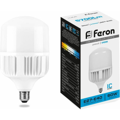 Светодиодная лампа FERON 60W 230V E40 6400K, LB-65 25782