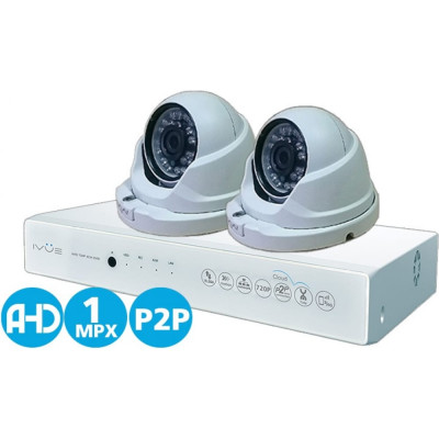 Комплект видеонаблюдения IVUE AHD 1MPX Для Дома и Офиса 4+2 IVUE-D5004 AHC-D2