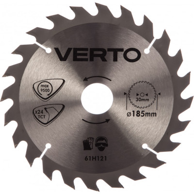 Verto диск отрезной 185x30 мм 24 зуба 61h121