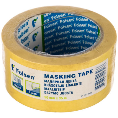 Folsen малярная лента , желтая, 60oc, 50мм x 35м 0213550