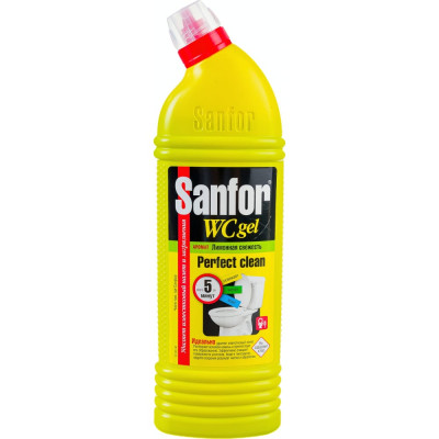 Средство для уборки туалета SANFOR WC gel лимонный фреш 1954601957