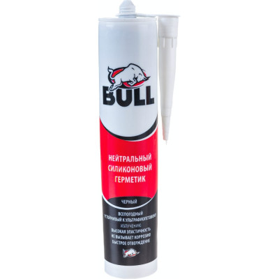Bull нейтральный силиконовый герметик черный 280 мл nb905